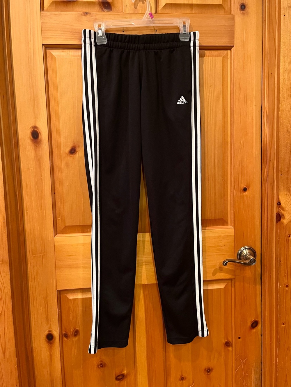 adidas Black Sweatpants with White Side Stripes climalite